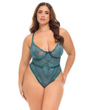Paisley Turquoise Lace & Mesh Teddy