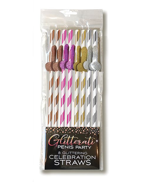 Tall Metallic Penis Party Straws - Pack of 8 (Bachelorette)