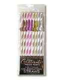 Tall Metallic Party Paper Straws - Pack of 8 (Bachelorette)