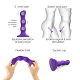 Rolling Balls Dildo - Purple by Strap-On-Me