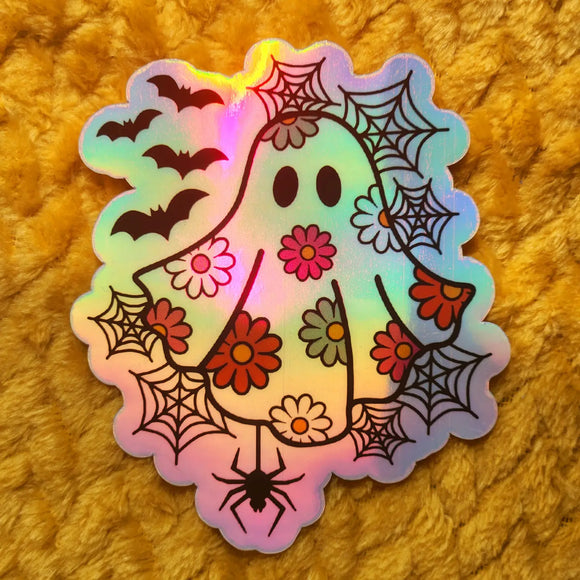 Cute Retro Ghost Sticker
