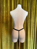 Embroidered Black Cut Out Skirt & G-String
