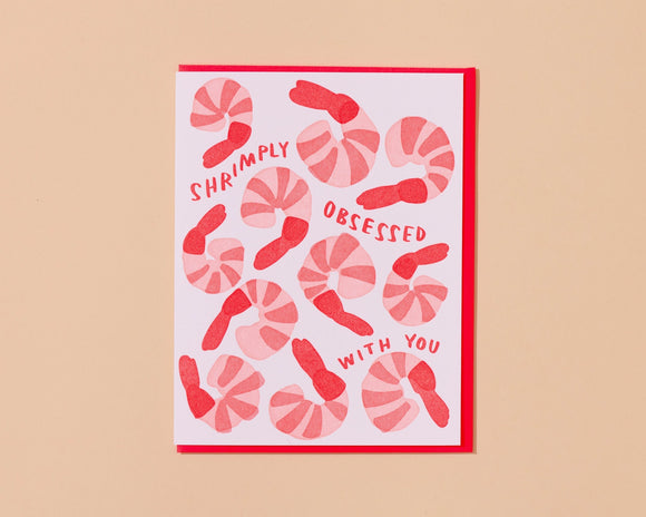 'Shrimply Obsessed with You' Card