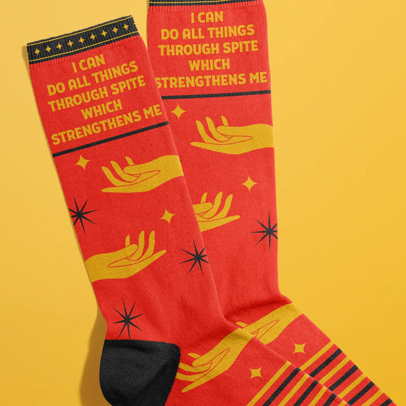 'I Can Do All Things Through Spite' Socks