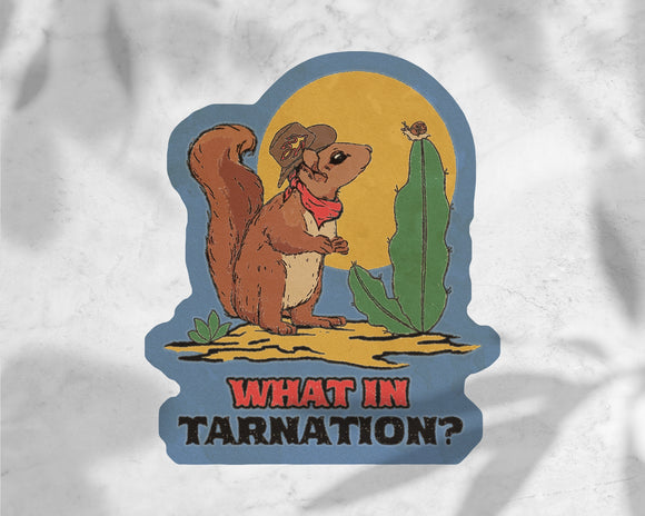 'What in Tarnation' Squirrel Cowboy Sticker