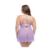 Stassi Lace & Mesh Lavender Babydoll with G-String