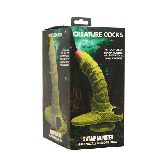 Creature Cocks - Swamp Monster Green Scaly Silicone Dildo