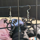 Transgender and Lesbian Symbol Earrings -3D printed