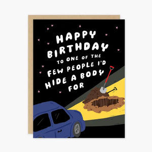 'Hide a Body' Birthday Card