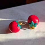 Tomatoes Clay Huggies Earrings