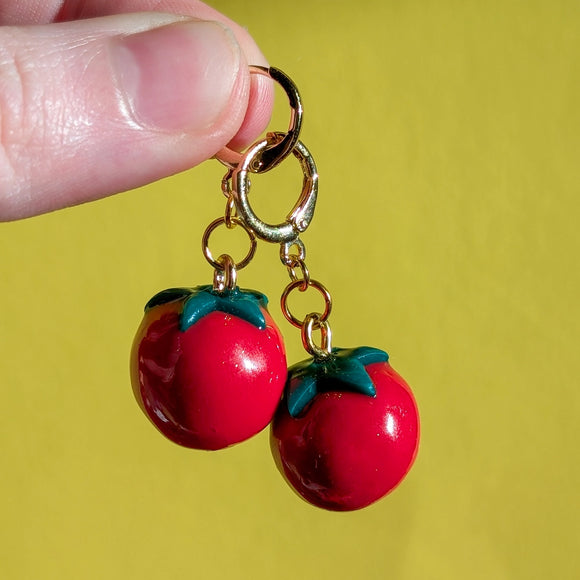 Tomatoes Clay Huggies Earrings
