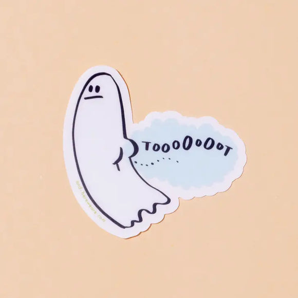 Tootin' Ghost Sticker