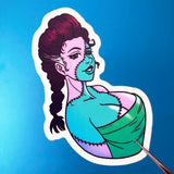 Pin Up Zombie Sticker