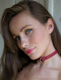 Red Leather Choker w/ O-Ring