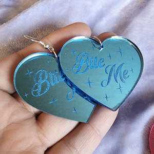 'Bite Me' Mirrored Acrylic Earrings