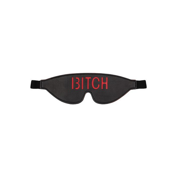 'Bitch' Leather Blindfold