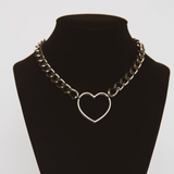 Black Heart Chain Necklace