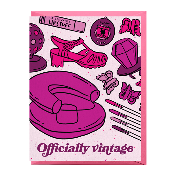 'Officially Vintage' 90s Birthday Card