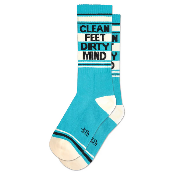 'Clean Feet, Dirty Mind' Ribbed Gym Socks