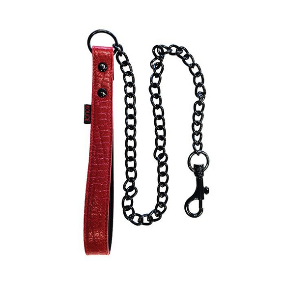 Rouge Anaconda Chain Leash with Leather Handle
