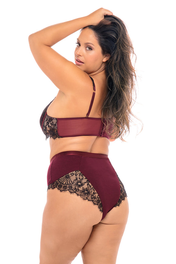 Nicole Jersey and Lace High-Waisted Panty