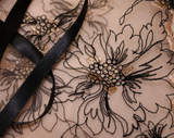 Blush & Black Embroidered Garter Belt (2X and 3X available)