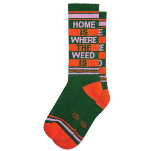 'Home is Where the Weed Is' Ribbed Gym Socks
