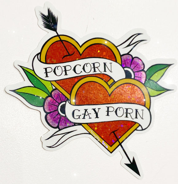 Popcorn, Gay Porn Sticker
