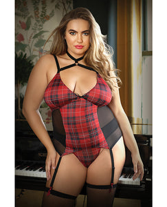 Red Plaid Harness Bustier & Panty