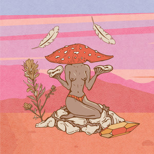 Amanita Paintbrush of Fungi Queendom - Art Print