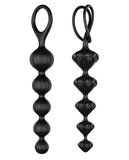 Soft Black Silicone Anal Beads