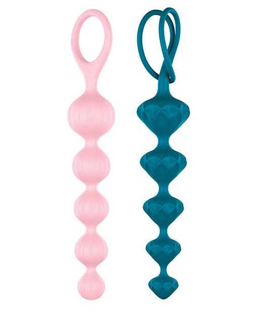 Soft Blue & Pink Silicone Anal Beads