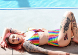 Handmade Reversible Rainbow Bikini 2-Piece Set (XS available)