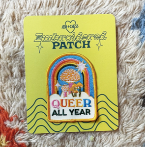 'Queer All Year' Embroidered Patch