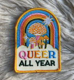 'Queer All Year' Embroidered Patch