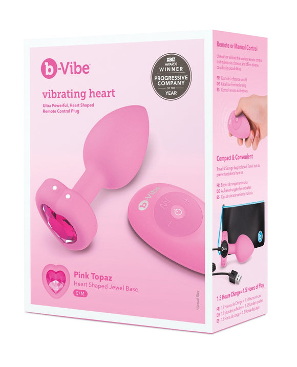 B-Vibe Vibrating Heart Plug - S/M