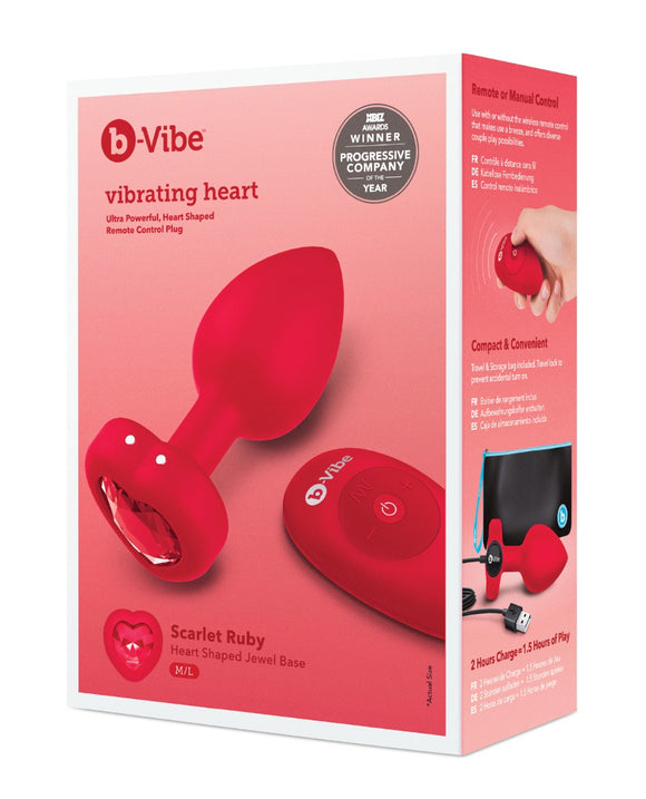 B-Vibe Vibrating Heart Plug - M/L