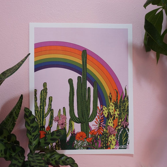 'Rainbow Cactus' Art Print