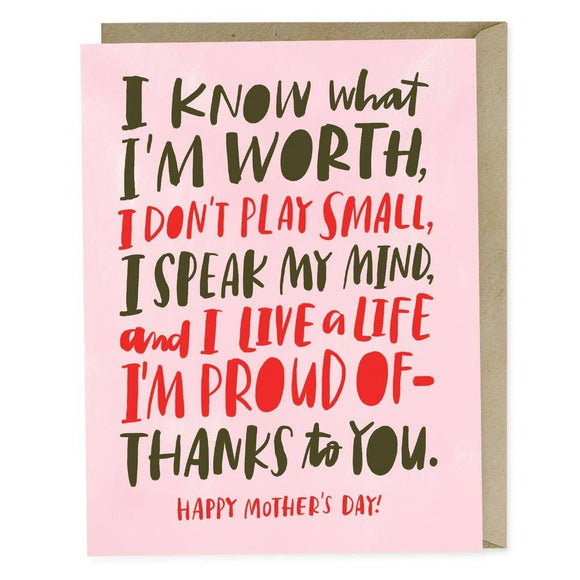 'Know My Worth' Mother's Day Card