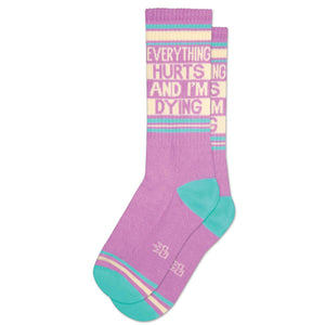 'Everything Hurts and I'm Dying' Pastel Ribbed Gym Socks