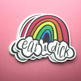 'Eat a Dick' Rainbow Glitter Sticker