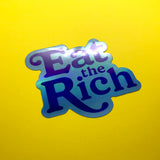 'Eat the Rich' Blue Satin Sticker