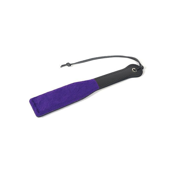 Purple Leather Faux Fur Paddle