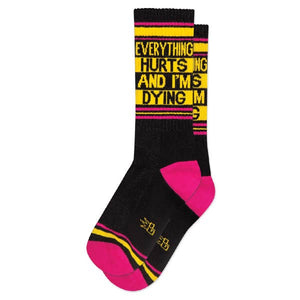 'Everything Hurts and I'm Dying' Ribbed Gym Socks