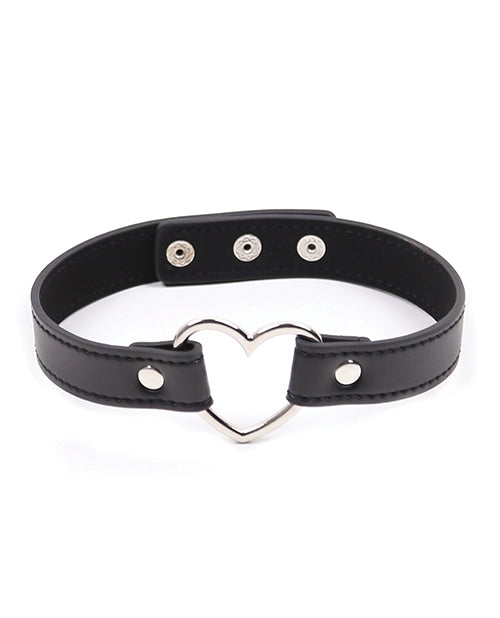 Vegan Leather Heart Connector Choker