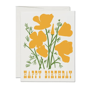 California Poppy Birthday Card