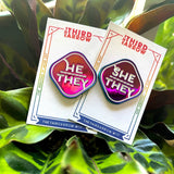 Rainbow Metal Pronoun Pins