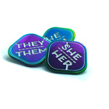 Rainbow Metal Pronoun Pins