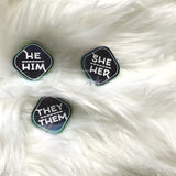 Rainbow Metal Pronoun Pins