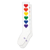 Rainbow Hearts Knee-High Socks